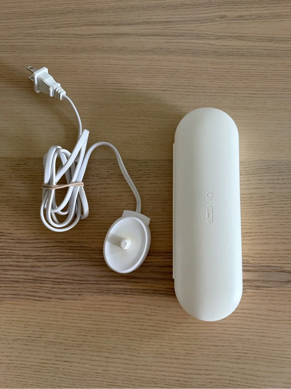 Pink Rechargeable Electric Toothbrush Handle with White Travel Case